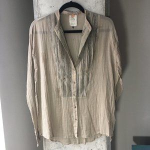Free People Blouse with stitching and pintucks